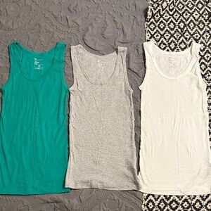 NWOT/ like new Gap Modern Tank (listing is for all three): Green, Grey, White